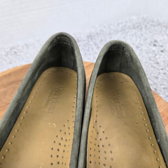 G.H. Bass Weejuns Womens 8.5M Green Suede Snake Print Casual Daily Penny Loafer - Picture 11 of 12